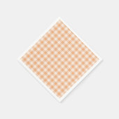 Serviette En Papier Peach White À damiers En vichy Motif (Coin)