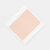 Serviette En Papier Peach White En vichy Motif (Coin)