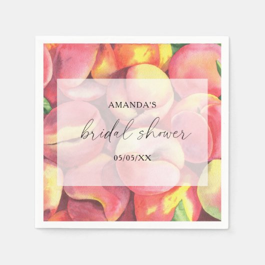 Serviette En Papier Peaches - Baby shower de mariage (Devant)