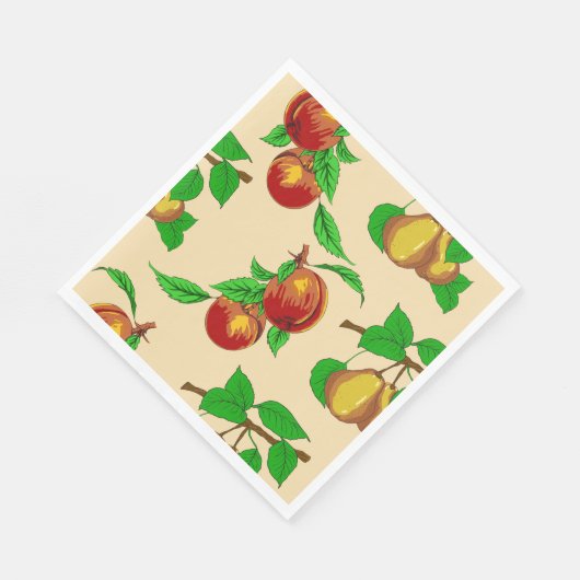 Serviette En Papier Peaches Et Poires Papier (Coin)