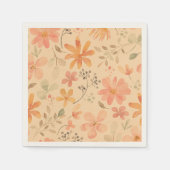 Serviette En Papier Peachy—motif floral rose doré (Devant)