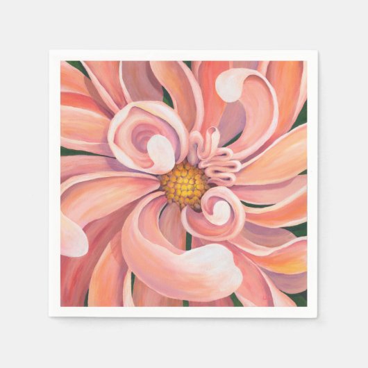 Serviette En Papier Peachy Pink Dahlia - Papier de serviettes (Devant)