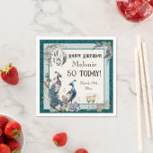 Serviette En Papier Peacock Anniversaire Napkin (En situation)