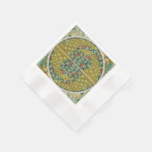 Serviette En Papier Peacock Art Nouveau Style rond design complexe (Coin)