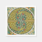 Serviette En Papier Peacock Art Nouveau Style rond design complexe (Devant)