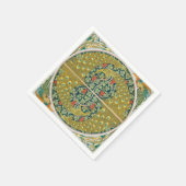 Serviette En Papier Peacock Art Nouveau Style rond design complexe (Coin)