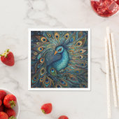 Serviette En Papier Peacock Art Nouveau vintage (En situation)