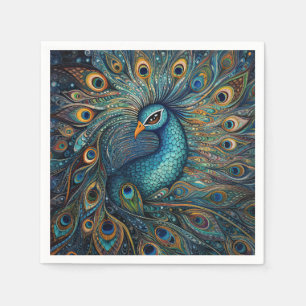 Serviette En Papier Peacock Art Nouveau vintage