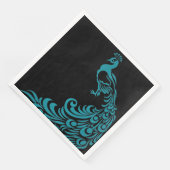 Serviette En Papier Peacock-Blue-Black-Everyday-Celebration's-Stylish (Coin)