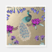 Serviette En Papier Peacock En Or (Devant)