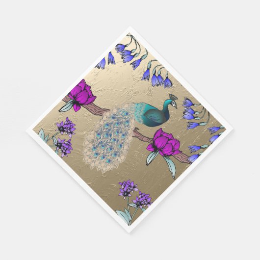 Serviette En Papier Peacock En Or (Coin)