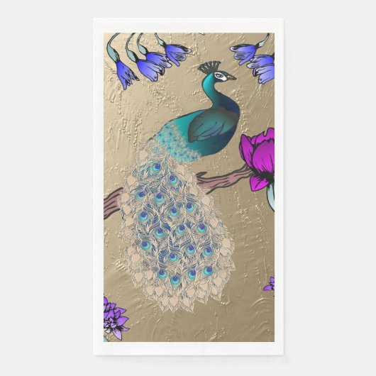 Serviette En Papier Peacock En Or (Devant)