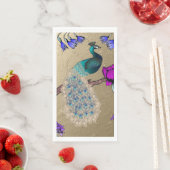 Serviette En Papier Peacock En Or (En situation)