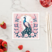 Serviette En Papier Peacock et Rose (En situation)