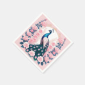 Serviette En Papier Peacock et Rose (Coin)