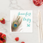 Serviette En Papier Peacock Feather 30th Birthday (En situation)
