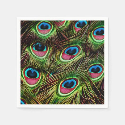 Serviette En Papier Peacock Feathers serviettes (Devant)