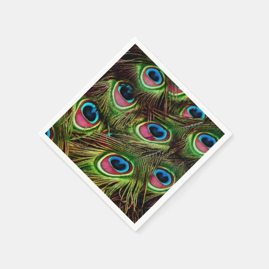 Serviette En Papier Peacock Feathers serviettes (Coin)