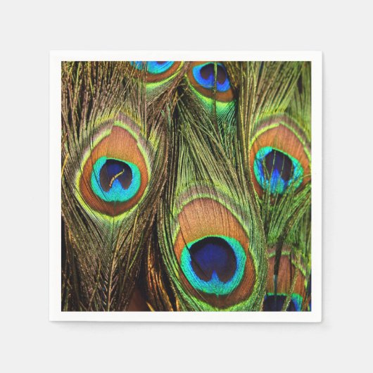 Serviette En Papier Peacock Feathers Standard Papier serviettes (Devant)
