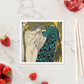 Serviette En Papier Peacock Fine Art Bird Nouveau (En situation)