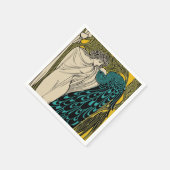 Serviette En Papier Peacock Fine Art Bird Nouveau (Coin)