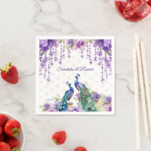 Serviette En Papier Peacock fleurs violettes mariage indien vaisselle (En situation)