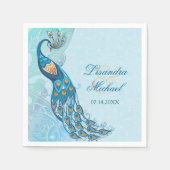 Serviette En Papier Peacock Lace Élégance Mariage serviettes (Devant)