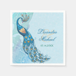 Serviette En Papier Peacock Lace Élégance Mariage serviettes
