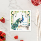 Serviette En Papier Peacock Mehndi jasmine mariage indien (En situation)