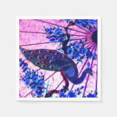 Serviette En Papier Peacock oriental parasol japonais cerisier fleurs (Devant)