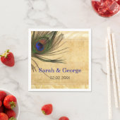 Serviette En Papier Peacock Rustique Plumes serviettes personnalisées (En situation)