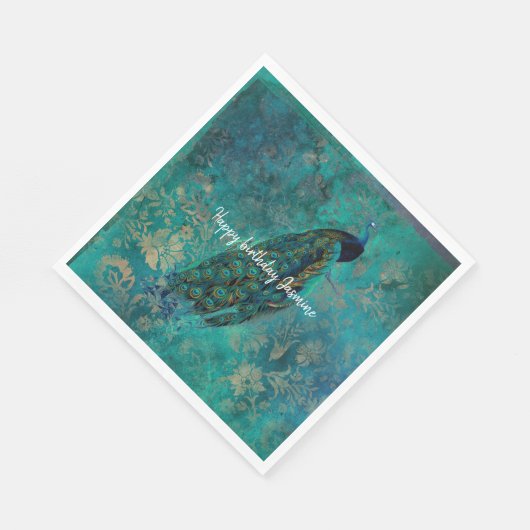 Serviette En Papier Peacock turquoise (Coin)