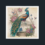 Serviette En Papier Peacock vintage sur Bird Cage Victorian<br><div class="desc">Peacock vintage sur Bird Cage Art Victorien Design</div>