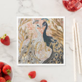 Serviette En Papier Peacocks Gold Parties scintillant Love Blush Rose (En situation)
