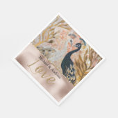 Serviette En Papier Peacocks Gold Parties scintillant Love Rose Mariag (Coin)