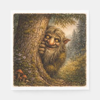 Serviette En Papier Peaking Norwegian Troll, Napkins