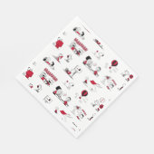 Serviette En Papier PEANUTS | Motif rouge et noir (Coin)