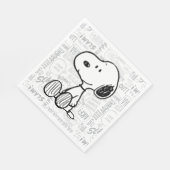 Serviette En Papier PEANUTS | Snoopy on Black White Comics (Coin)