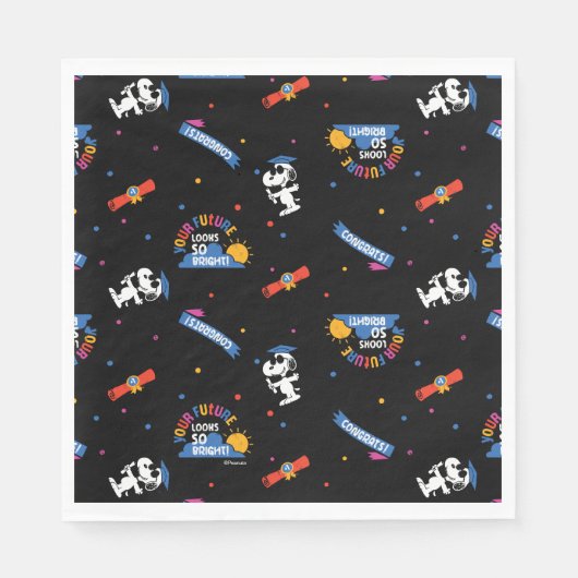 Serviette En Papier Peanuts Snoopy Your Future Looks Bright Graduation (Devant)