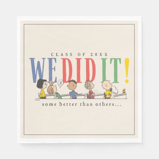 Serviette En Papier Peanuts We Did It Graduation Funny Quote Snoopy (Devant)