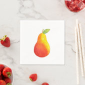 Serviette En Papier Pear aquarelle (En situation)