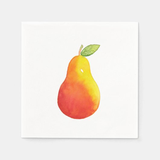 Serviette En Papier Pear aquarelle (Devant)
