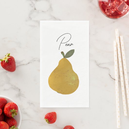 Serviette En Papier Pear Fruit Illustration  (En situation)