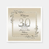 Serviette En Papier Pearl Gem & Parties scintillant 30e anniversaire d (Devant)
