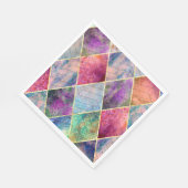 Serviette En Papier Pearl Harlequin Herringbone Trippy Hippie Rainbow (Coin)