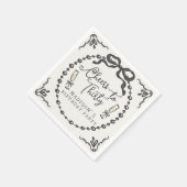 Serviette En Papier Pearl & Prosecco Black Coquette Bow Anniversaire (Coin)