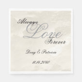 Serviette En Papier Pearl White Glam Amour toujours Mariage (Devant)