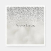 Serviette En Papier Pearl White Luxe Parties scintillant en argent (Devant)