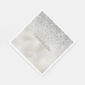 Serviette En Papier Pearl White Luxe Parties scintillant en argent (Coin)