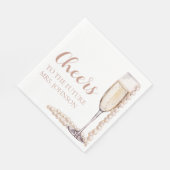 Serviette En Papier Pearls and Prosecco Future Mme Fête des mariées (Coin)